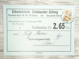TR72 Carte Postale + Timbre Suisse 1915