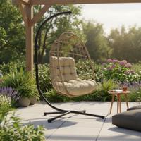 Hängesessel Chloe Polyrattan Ivory Sand