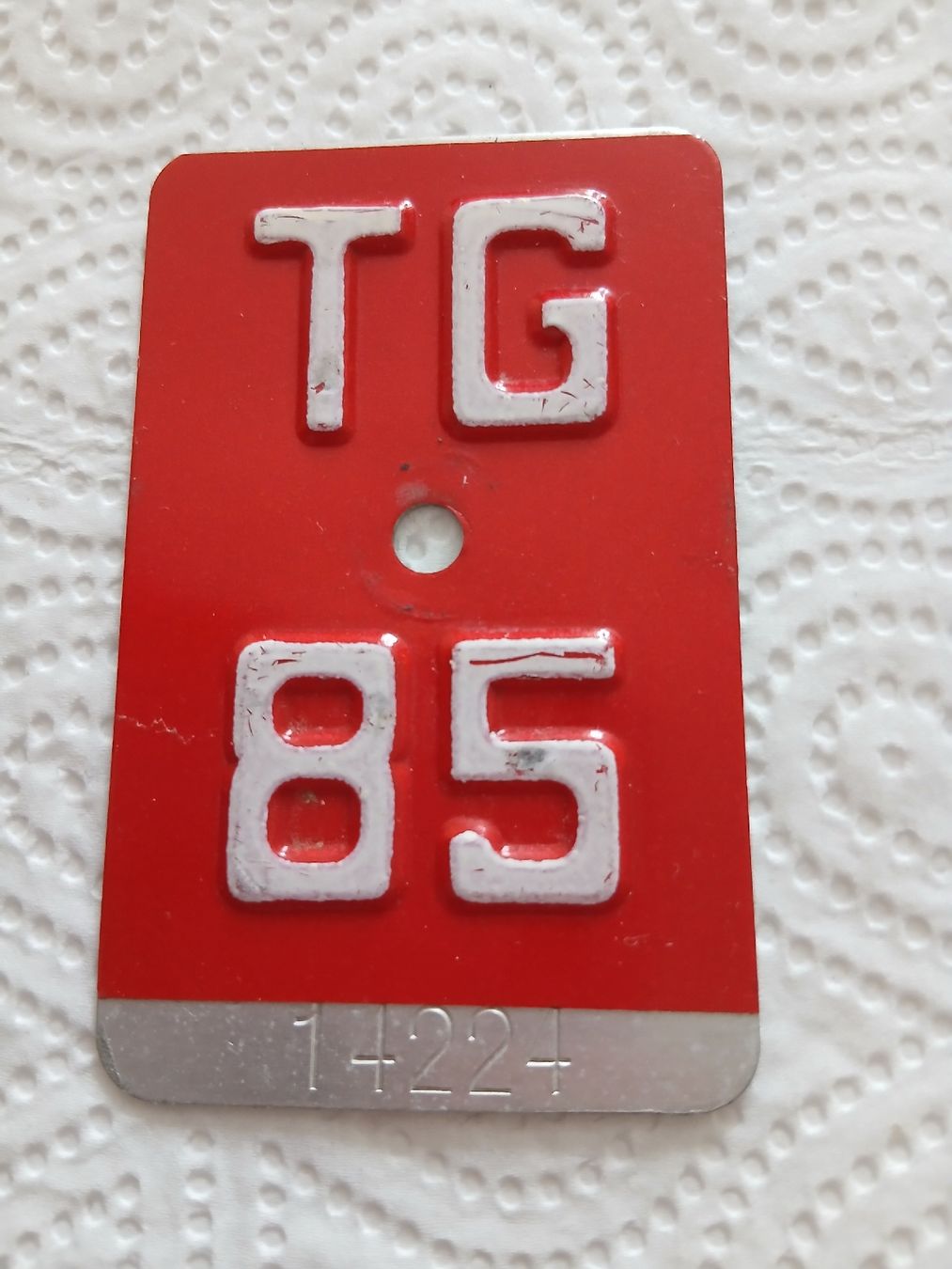 Schilder: Alte Velonummer TG 85 – Gebraucht aus Heimberg von smi_jl82