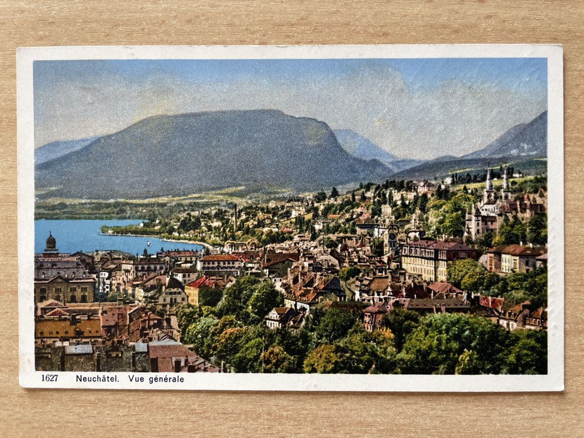 Cartoline postali: Alte Ansichtskarte Neuchâtel, Feldpost 1931, O.Sartori – Usato da Neuhausen am Rheinfall venduto da Arielle55