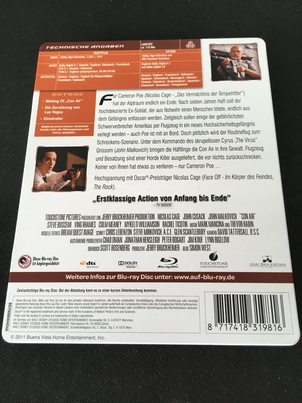 Alle DVDs: Con Air [Blu-ray] Steelbook – Gebraucht aus St.Gallen von MedienJoe 1