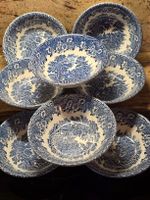 8 Stk. Suppenschüsseln EIT England blau weiss