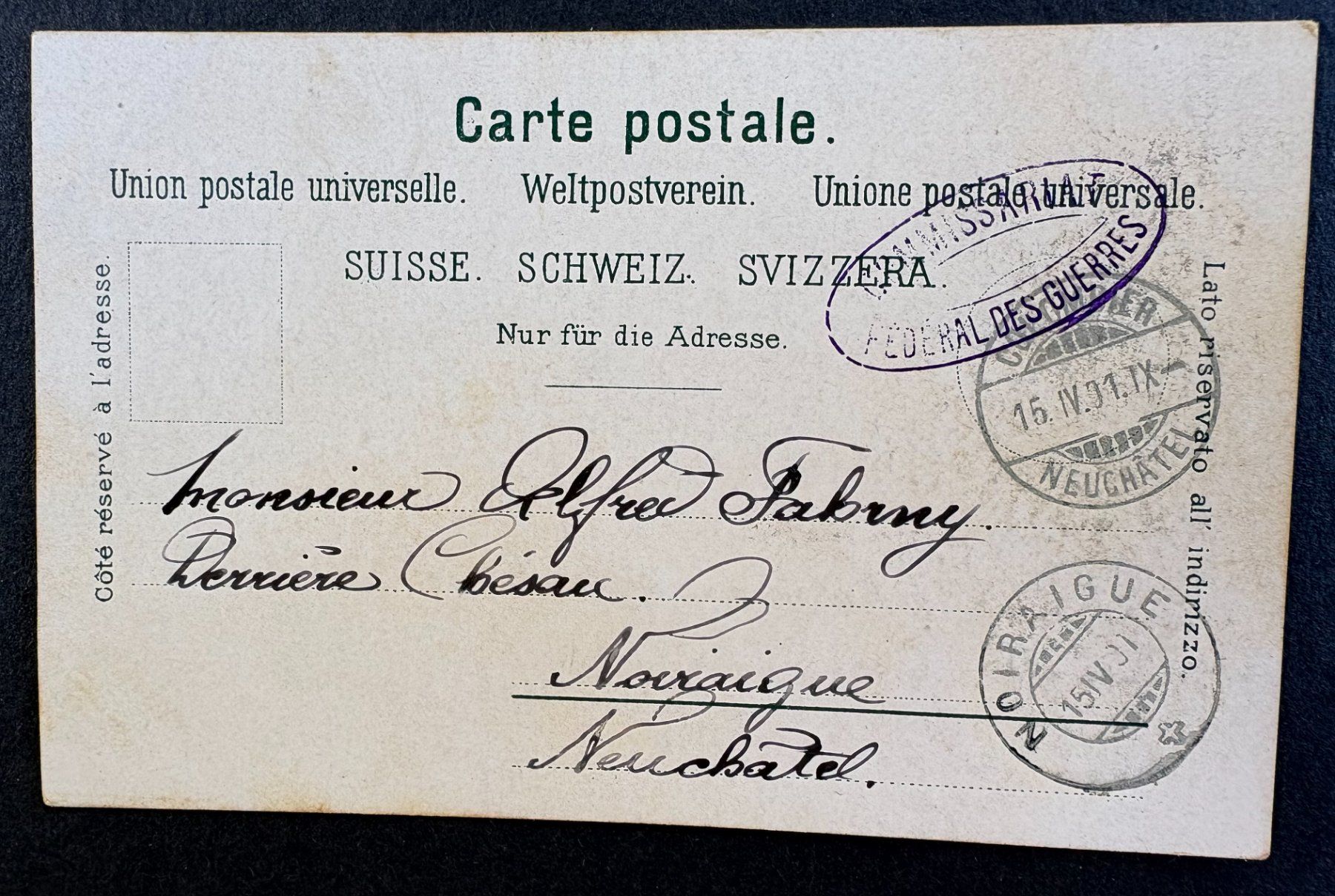 Schweizer Armee Armi bianche: ANSICHTSKARTE SCHWEIZER ARMEE ARTILLERIE IN POSITION 1901 – Usato da Ostermundigen venduto da crazy-horse-1840 1