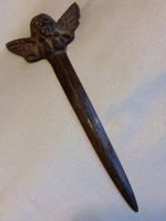 Antiker Bronze Brieföffner, ca 1800-1850 mit Engelmotiv