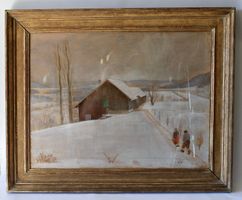 WINTERLANDSCHAFT (AQUARELL) MONOGRAM. UND DAT. 21.12.1938