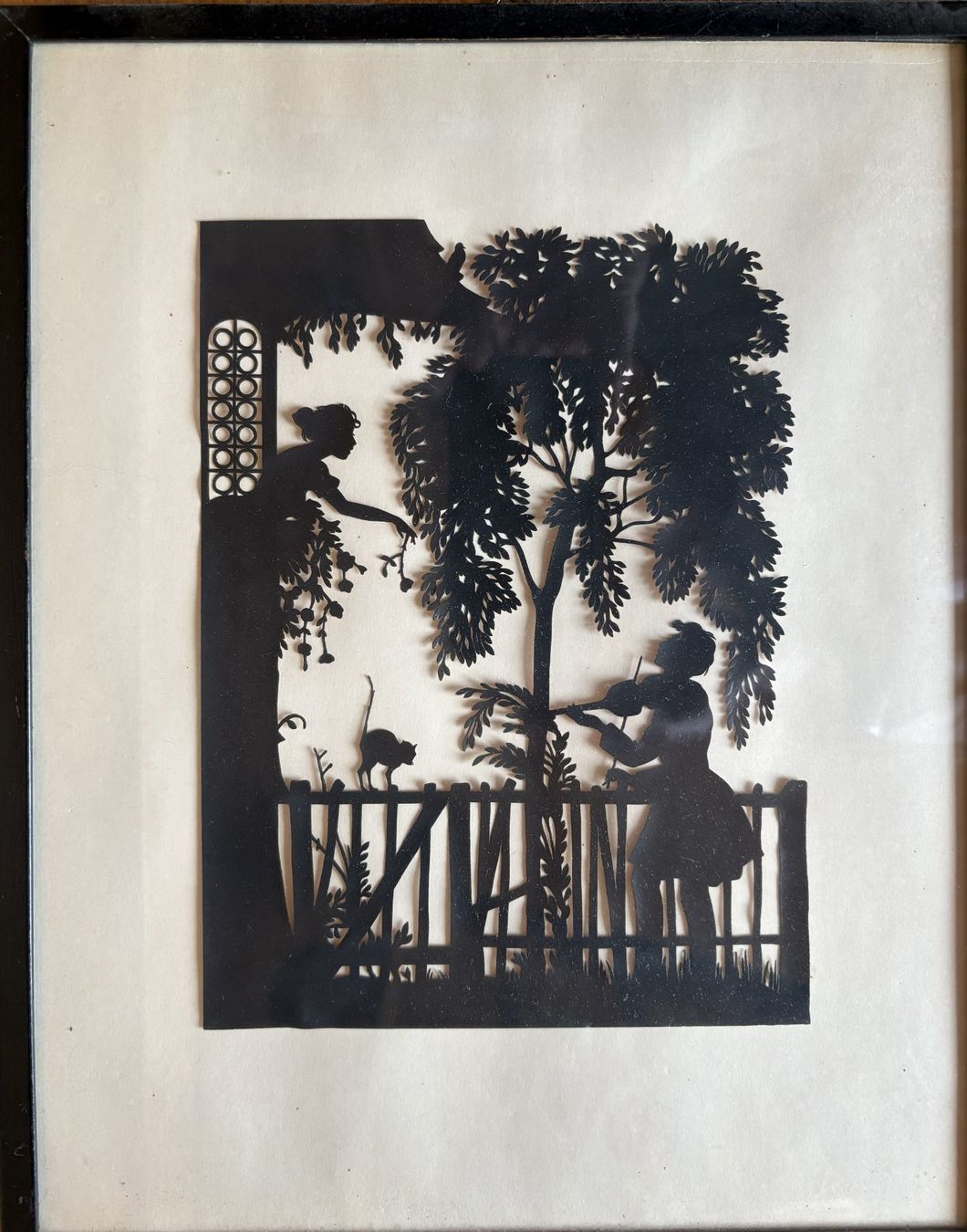 Grafica & Litografie: Zwei schmucke Scherenschnitte gerahmt – Usato da Ebnat-Kappel venduto da pourlemerite 1