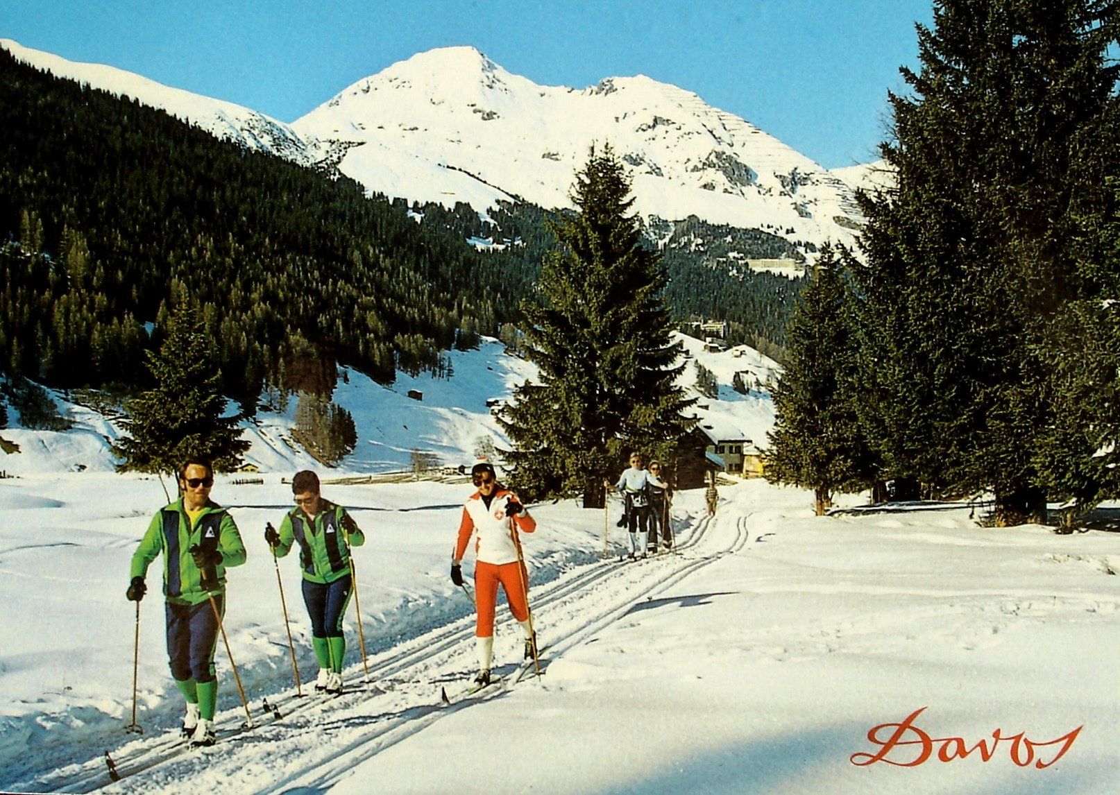 Cartoline postali: DAVOS Wintersport - Ski-Langlauf-Loipe – Usato da Jona venduto da philajona