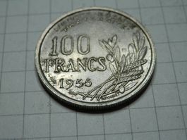 Frankreich 100 Franken, 1955 Münzzeichen "B" - Beaumont-le-R