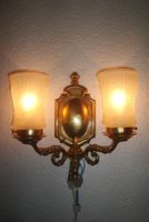 Tischleuchte aus Messing und Glas