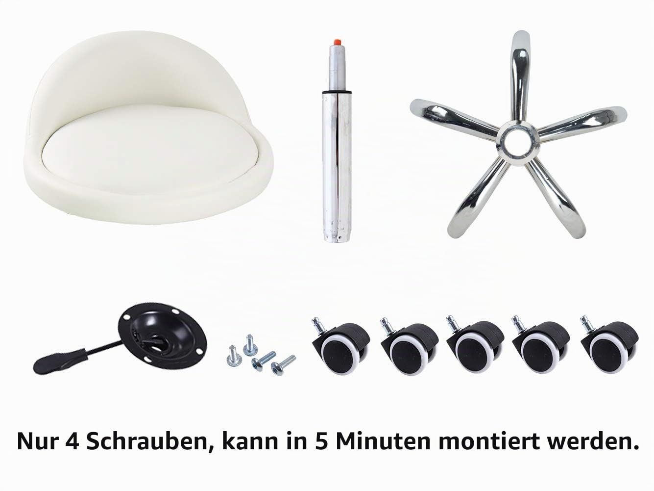 Hocker: Rollhocker Arbeitshocker Drehhocker mit Rückenlehne Rollen – Neu und originalverpackt aus Herisau von Serenco 6