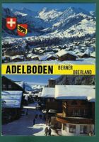 Adelboden, 1981, 2 Ansichten, belebt, gelaufen, Grossformat