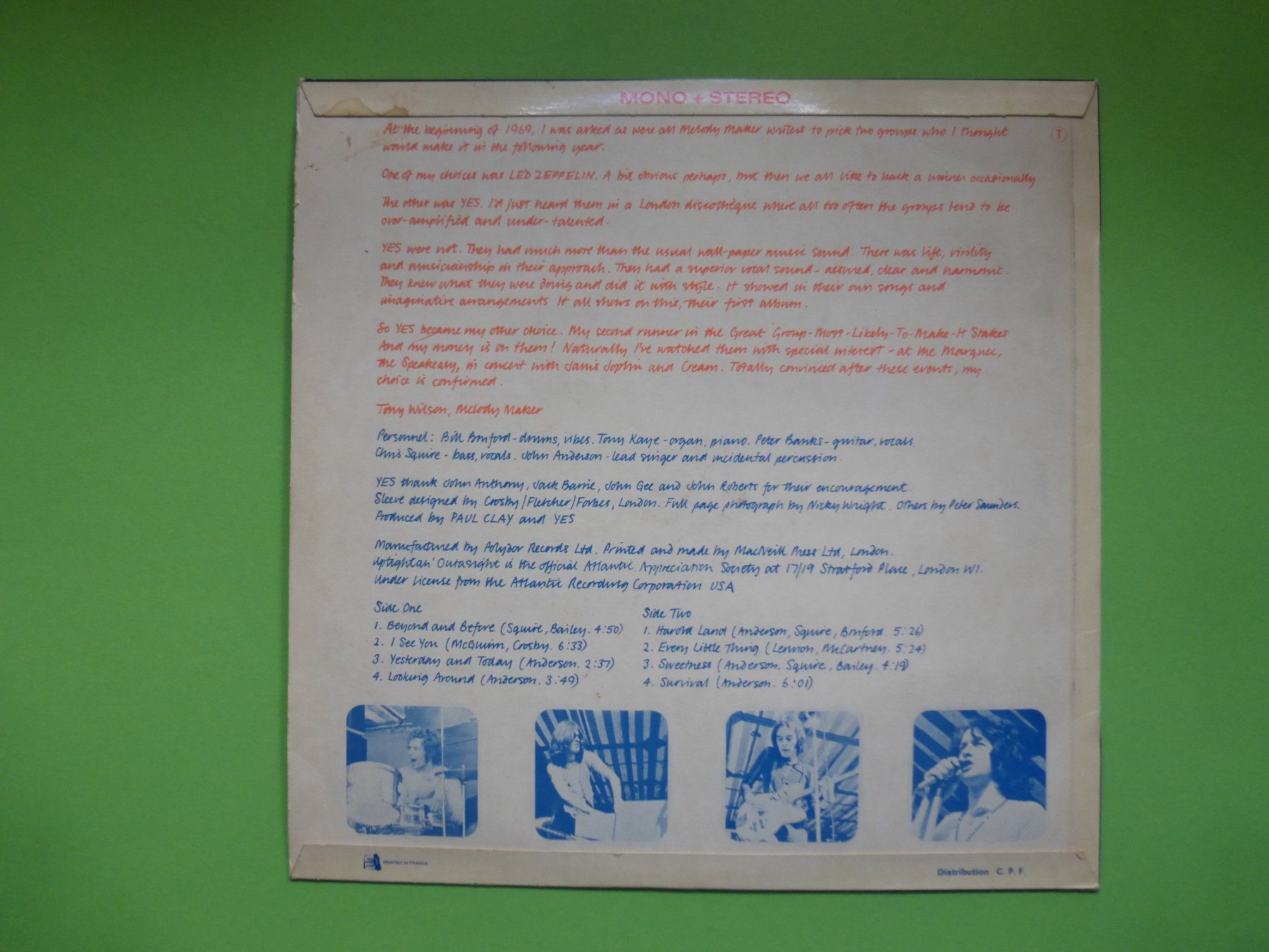 Dischi in vinile: Yes – Yes – Usato da Zürich venduto da Swiss57 1