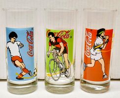3 alte spezielle Coca-Cola Gläser  3-er Serie von 1991