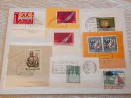 Vollstempeln, zum Teil auf Fragment, aus 60er, 70er Jahren