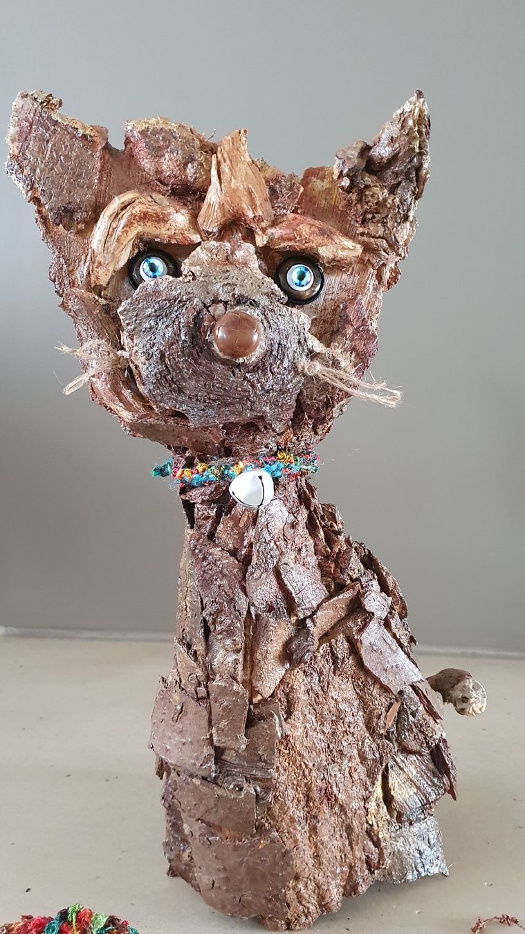 Sculture & Statue: Holz-Kätzchen, handgemachtes Einzelstück – Nuovo (secondo la descrizione) da Gossau SG venduto da ush_db7j