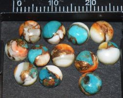 Cabochon Set L-3955 – 12 Stück Austerntürkis Rund – je 5x5mm