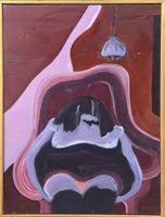 Yvonne DURUZ (1926-2007) Vitrine à Anvers, olio, 1976