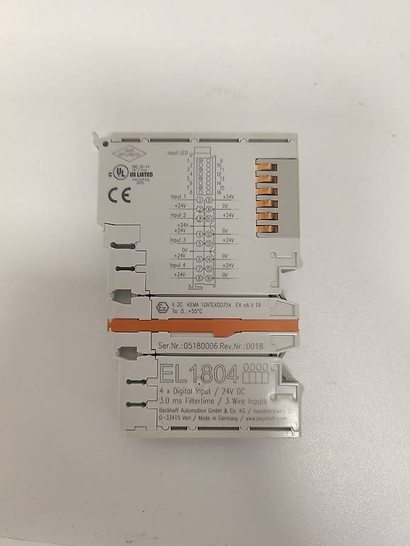 Beckhoff Componenti elettronici: Beckhoff EL1804 - Module entrées digitales 4x24V ATEX – Usato da Pâquier-Montbarry venduto da joris.blanc 1