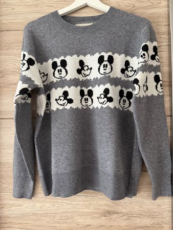 Grauer Mickey Mouse Pullover für Damen - Grösse XL