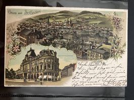 Schweiz 1900 Ansichtskarte St.Gallen UPU 5 Vollst. 15.X.00