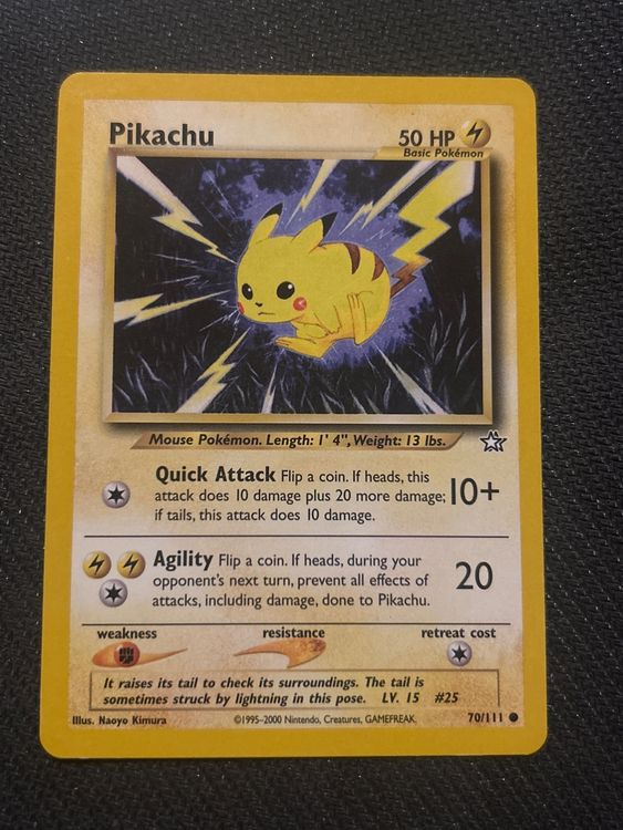Pokemon card old Neo genesis 2000, Pikachu 70/111 (Gebraucht) in Lumino ...
