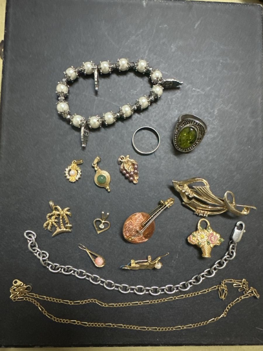 Lot De Bijoux Vintage – Cuir Et Laiton – À Détourner Ou Restaurer (lbb0227)