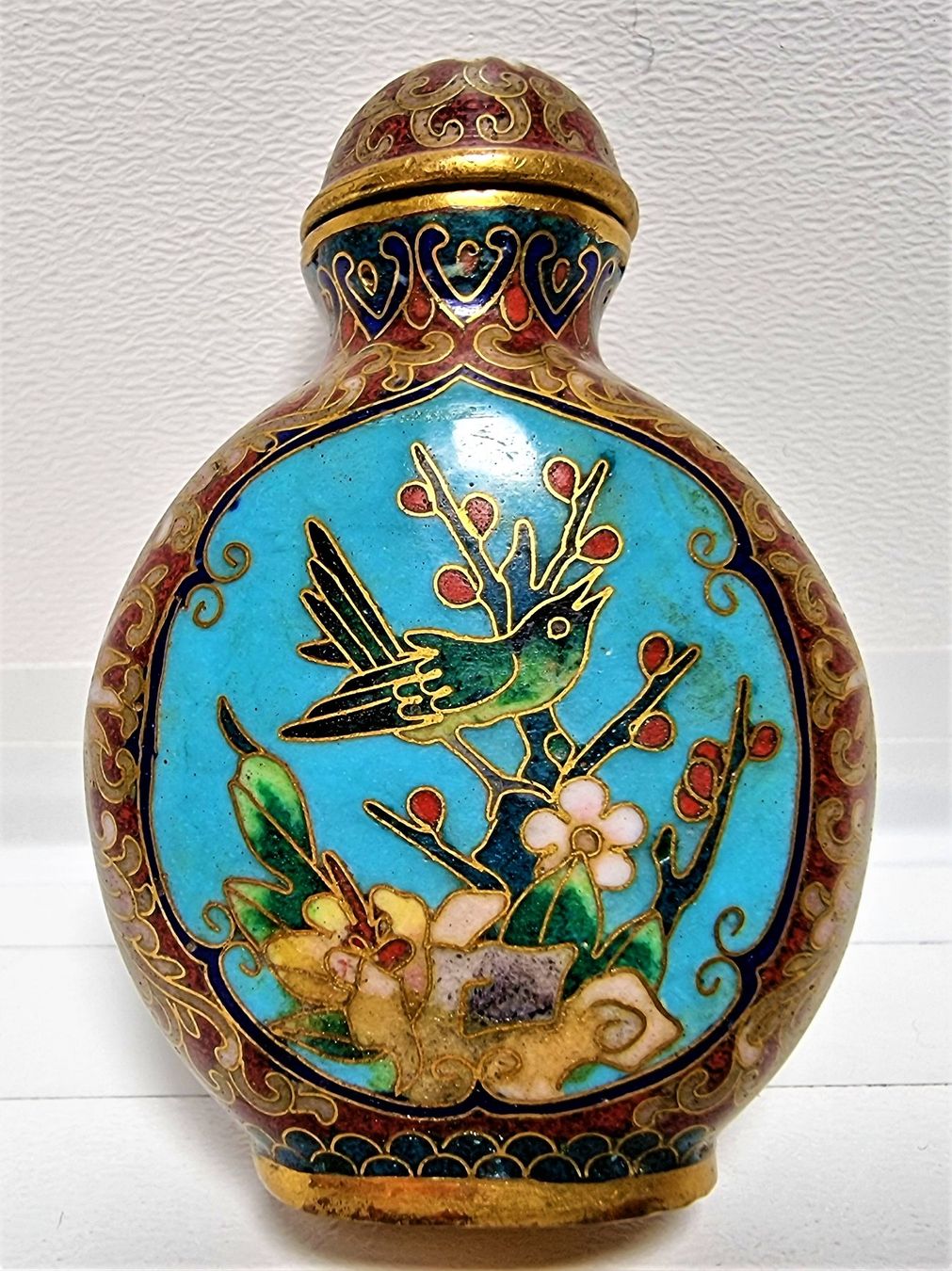 Tutte le decorazioni: Antike Cloisonné Schnupftabakdose mit Deckel, China – Usato da Emmenbrücke venduto da Lenssen