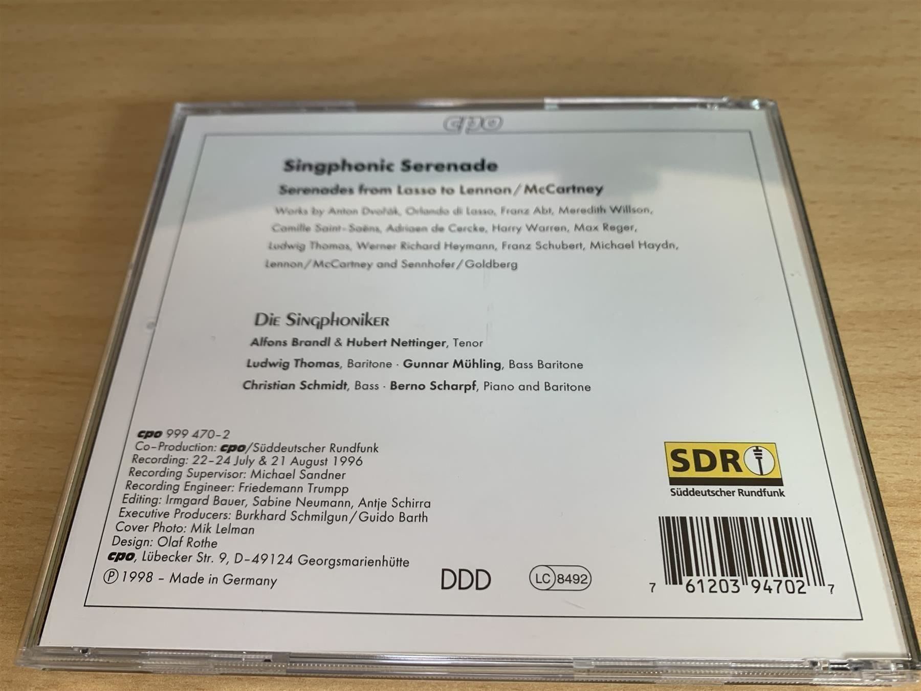 CDs: Die Singphoniker – Singphonic Serenade – Gebraucht aus Rikon im Tösstal von Alpenmutz 1