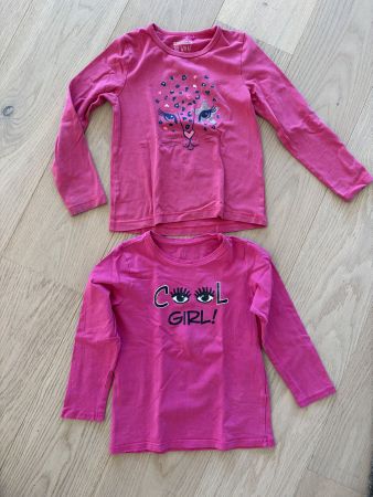2 Langarmshirts pink Mädchen Gr. 104/110 Cool Girl