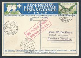 Flugpost Schweiz 1930 Bern Basel Zürich Berlin Luftpost
