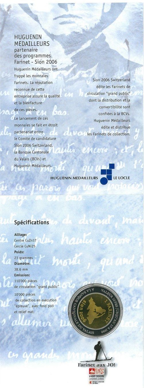 Tutti le monete: Farinet aux JO, Sion 2006 – Nuovo e nell'imballaggio originale da Martigny venduto da Numis-World 5