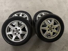 4x Alufelgen 205/55 R16 mit Sommerreifen