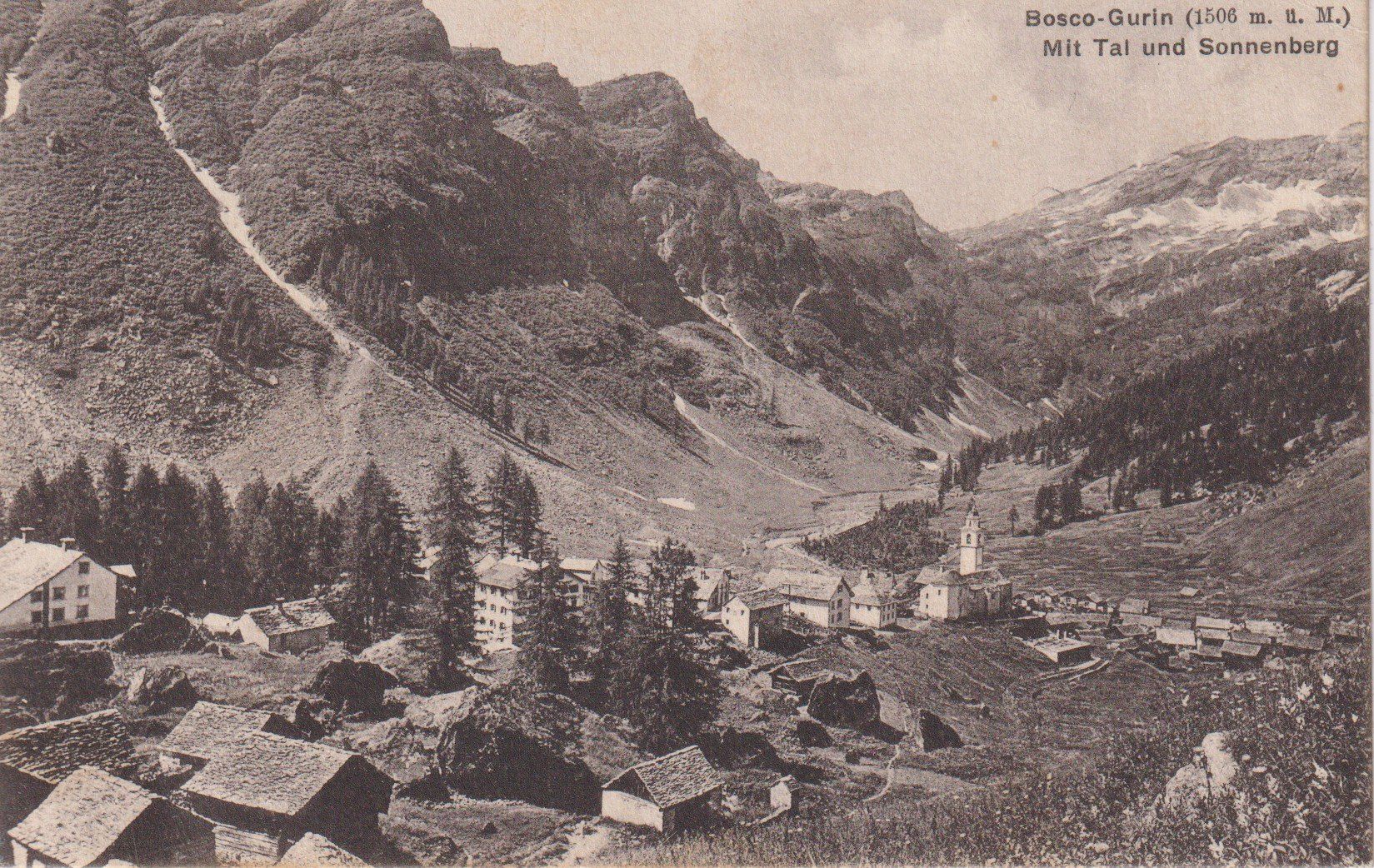 Cartoline postali: AK Bosco Gurin Mit Tal e Sonnenberg, 1926 RARA. – Usato da Riva San Vitale venduto da MAR-NAPO