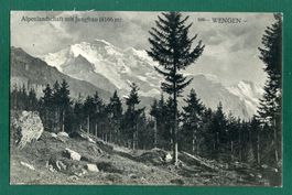 Alpenlandschaft mit Jungfrau,Wengen,1909, gelaufen