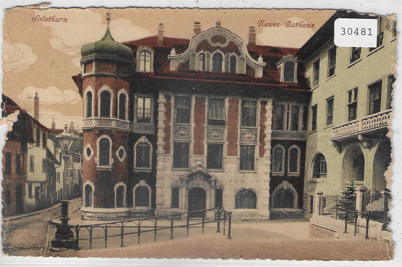 Cartoline postali: Solothurn - Neues Rathaus - Litho – Usato da Ettingen venduto da Kartenplanet