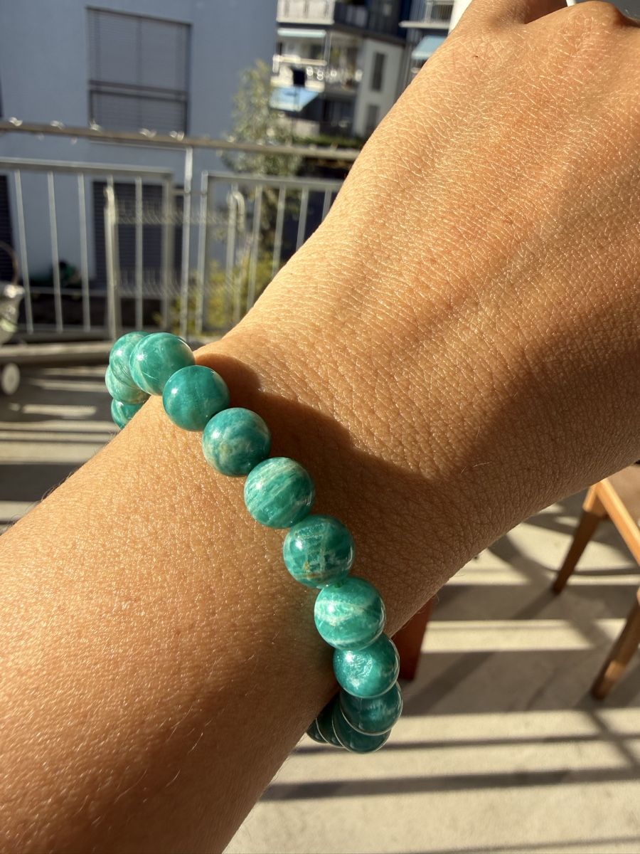 Bracciali & Braccialetti: Hochwertiges Amazonit Stretch Armband -8mm Perlen – Nuovo (secondo la descrizione) da Jegenstorf venduto da SteinGlanz 4