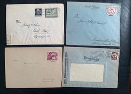 Deutsches Reich 4 lettres 1 entier + 2 blocs Adenauer