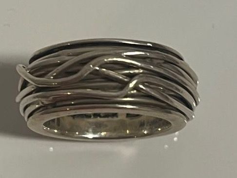 Anelli: Silber Ring Massiv von Quadrat Gr. 54 – Usato da Parpan venduto da SonneMondSternen