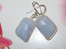 Ohrringe CHALCEDON 925 Silber fazetiert VP 69,-