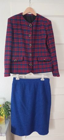 Vintage Plaid Suit, wool, made in italy (M/L)