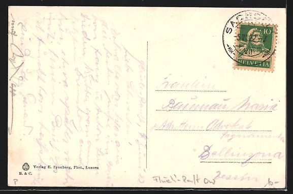 Cartoline postali: AK Flüeli, Gasthaus Flüeli und Kirche – Usato da Berlin venduto da bartko-reher 1