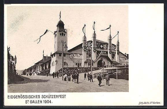 Cartoline postali: St. Gallen, Eidgenössisches Schützenfe – Usato da Berlin venduto da bartko-reher