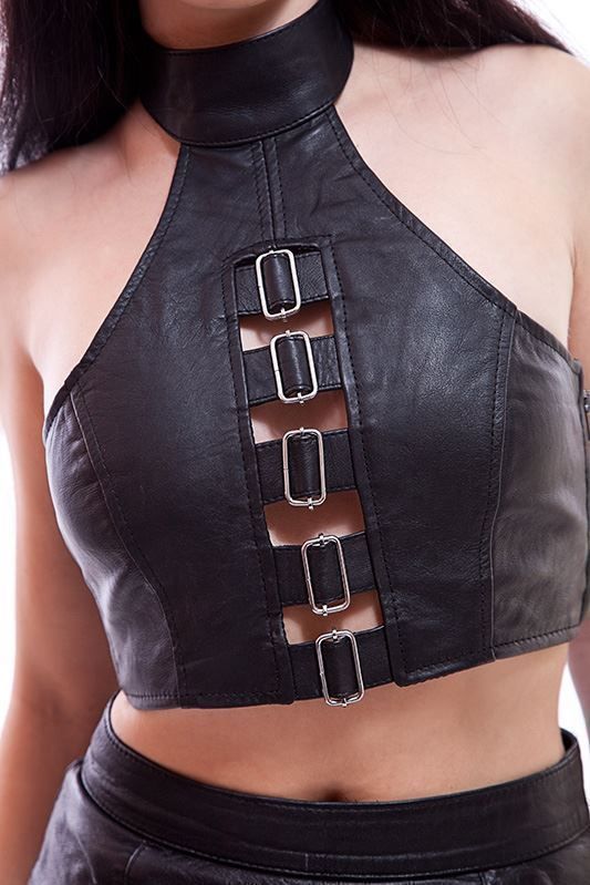 Top: Neckholder  Ledertop mit Schnallen – Nuovo e nell'imballaggio originale da Beinwil am See venduto da yourfetishworld