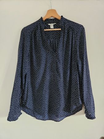 Blaue Bluse mit weissen Punkten Gr.36