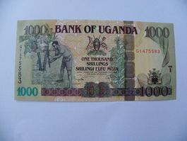 Bank of Uganda 1000 Shillings 2009,  Unzirkuliert