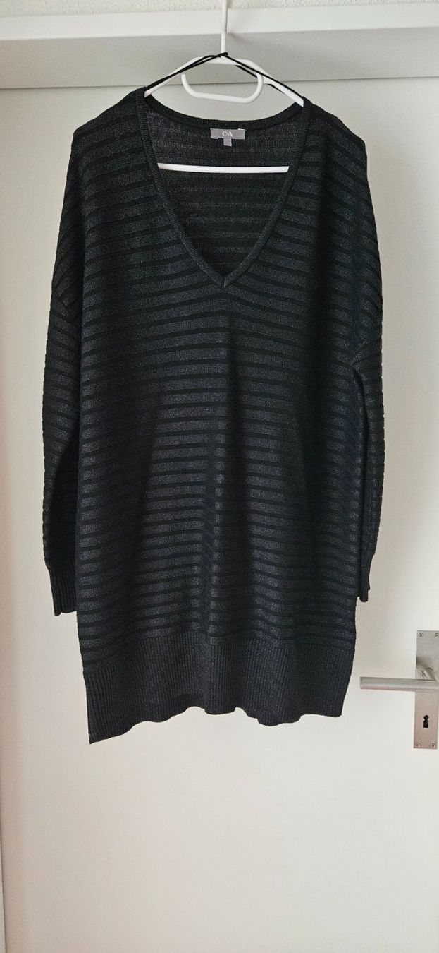C&A Maglioni & Felpe: Schwarzgrauer Longpullover mit Glitzer Gr. L = 46 – Usato da Zweidlen venduto da Shubli
