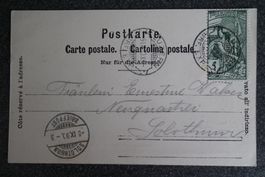 1900 Luzern Postkarte Rassierklingenstempel nach Solothurn