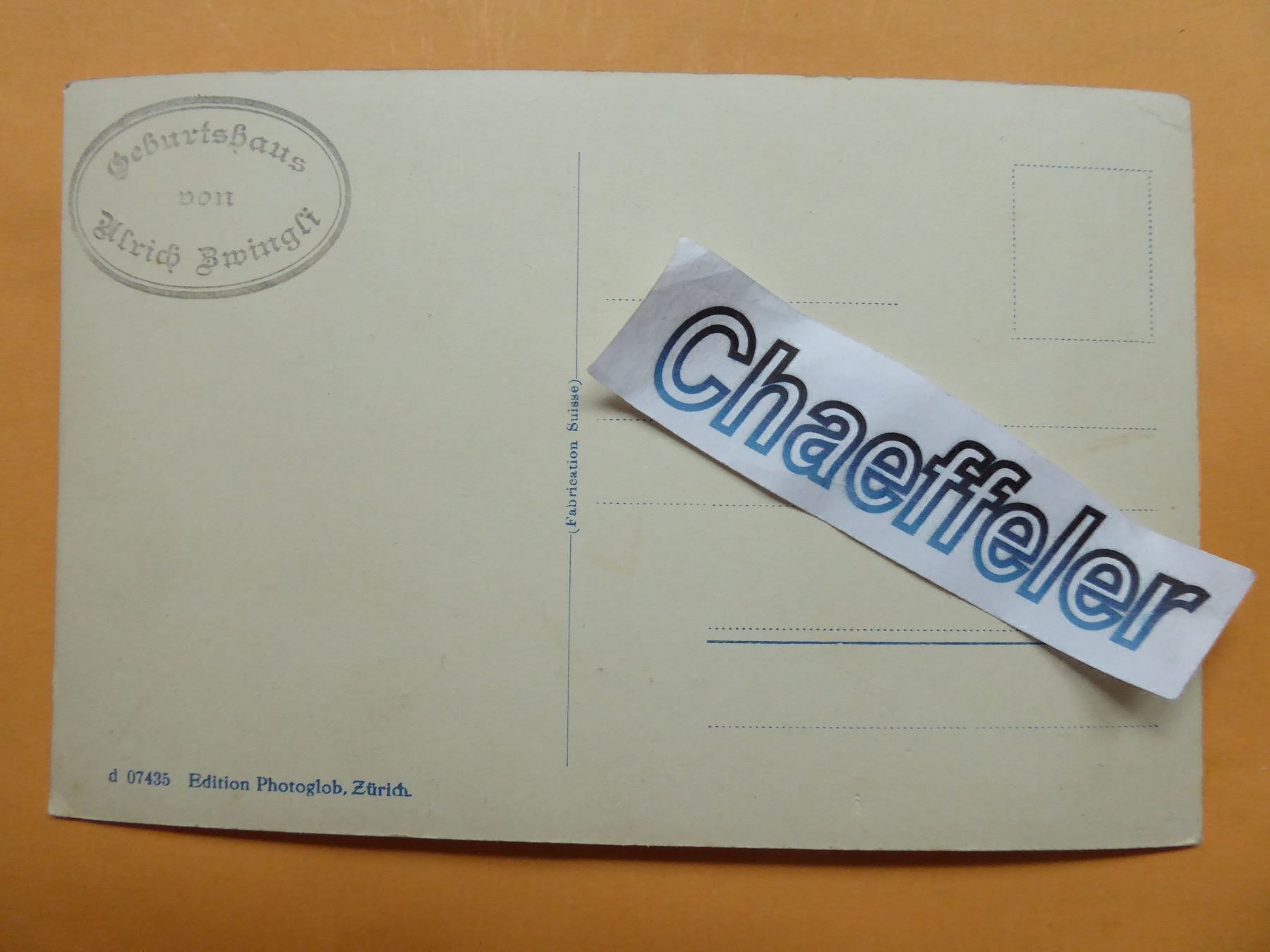 Cartoline postali: Geburtshaus von Ulrich Zwingli – Nuovo (secondo la descrizione) da Zürich venduto da Chaeffeler 1