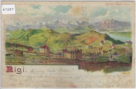 Rigi - Litho 1900 - Bitte gegen das Licht halten - Meteor