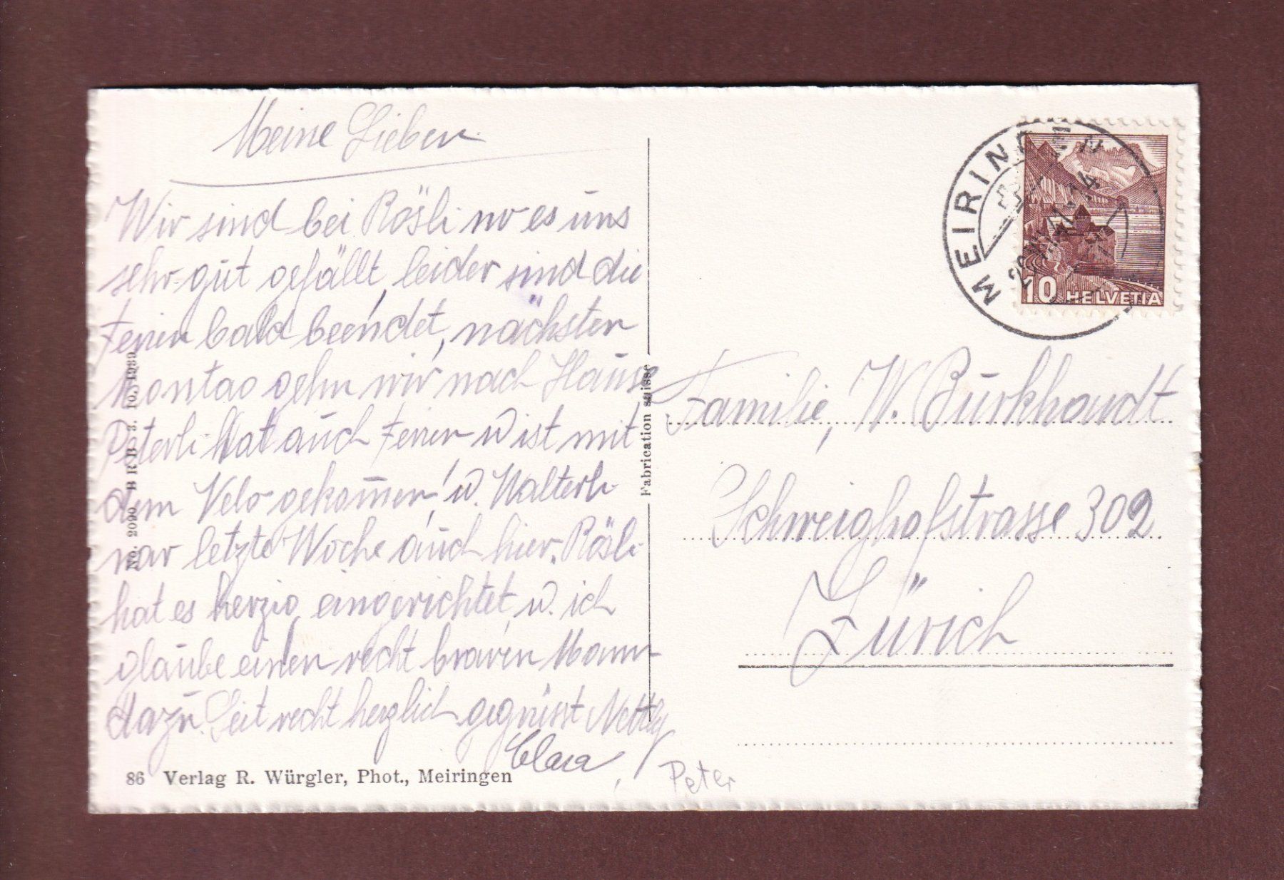 Ansichtskarten: BALISALP - 1941 – Gebraucht aus Pully von nicecards-shop 1